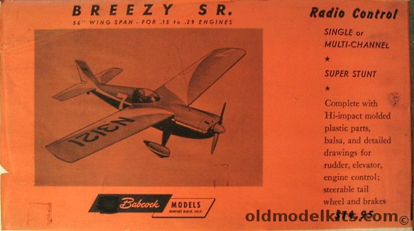 Babcock Model Breezy Sr RC 56 inch Wingspan Super Stunt Flying Airplane Model plastic model kit